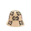 Gucci Gg Straw Cloche Hat In Brown