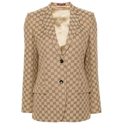 Gucci Neutrals Jackets - Blazers Women In Brown