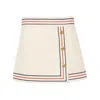 Gucci Gold-tone Buttoned High-waisted Wrap Skirt In White