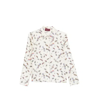 Gucci Printed Silk Twill Shirt In Neutral