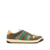 Gucci Men Screener Low-top Leather And Gg Supreme Fabric Sneakers In Multi