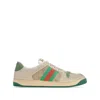 Gucci Gg Supreme Sneakers With Crystal Embellishments And Contrasting Rubber Sole In White