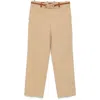 Gucci Women Cotton Drill Trousers With Clamp In Brown