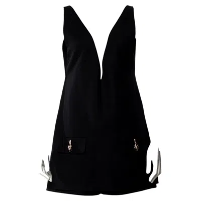 Pre-owned Gucci New $6359  Spring 2024 Runway Silk Jumpsuit Sz 42 With A 1990's Vibe In Black