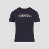 Gucci New 70s Cotton Jersey T-shirt In Navy Mc