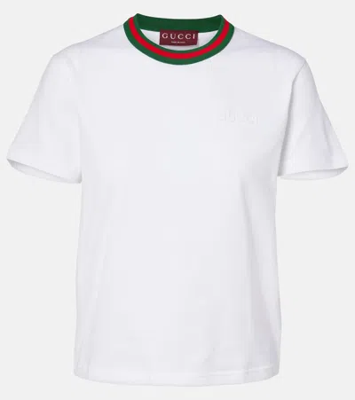 Gucci New 70s Printed Cotton Jersey T-shirt In White