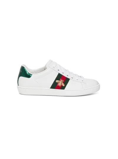 GUCCI GUCCI WOMEN NEW ACE LEATHER SNEAKERS  WITH BEE EMBROIDERY