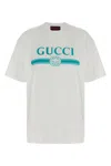 Gucci Womens Brand-print Relaxed-fit Cotton-jersey T-shirt White Mc In White