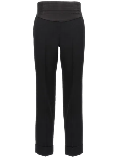 Gucci New Barathea Wool Pants In Black