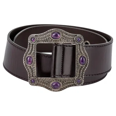 Pre-owned Gucci New Brown Jewel Buckle Belt