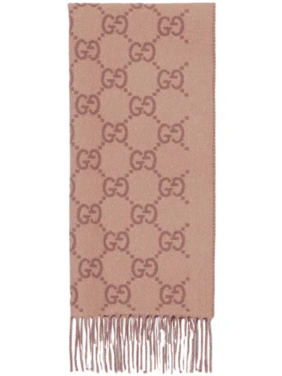 Gucci Gg Cashmere Shawl In Brown