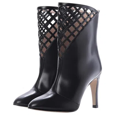 Pre-owned Gucci New  Black Lattice Boots Booties With Box Sz 36.5 $2680