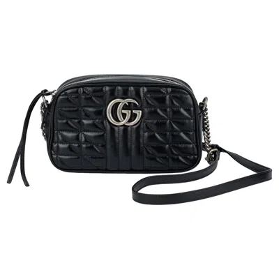 Pre-owned Gucci New  Black Marmont Cross Body Bag