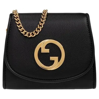 Pre-owned Gucci New  Blondie Medium Chain Wallet In Black