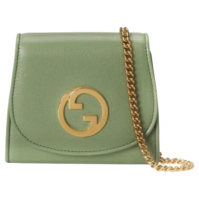 Pre-owned Gucci New  Blondie Medium Chain Wallet In Green