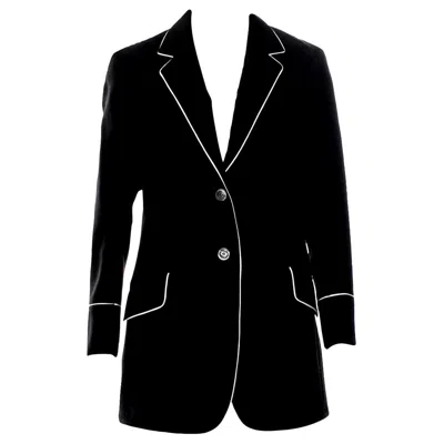 Pre-owned Gucci New  F/w 2015 Runway Ad Blazer Coat Jacket Sz 48 In Black