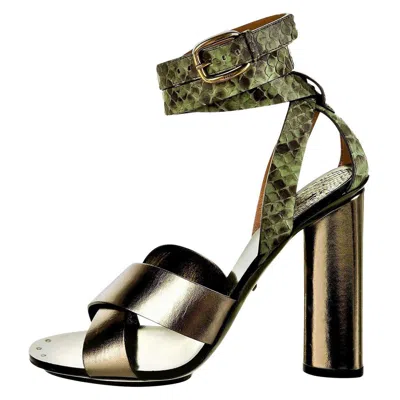 Pre-owned Gucci New  Lykke Li Python Spring 2015 Runway Pumps Heels Sz 38 In Black