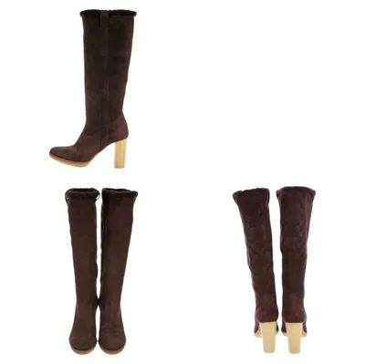 Pre-owned Gucci New  Shearling Gg Ssima Logo Boots Sz 10 In Black
