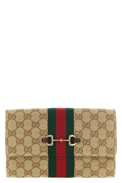 Gucci 'new Horsebit' Wallet On Chain In Nude