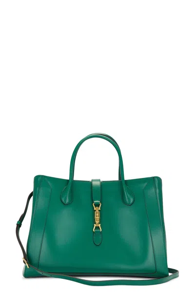 Gucci New Jackie Leather Tote Bag In Green