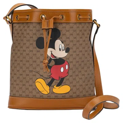 Pre-owned Gucci New Lim. Ed. Disney Bucket Bag In Brown