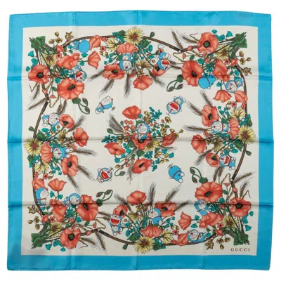 Pre-owned Gucci New Lim. Ed . Doraemon Silk Scarf In Sand