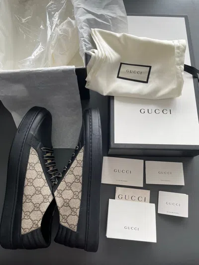 Pre-owned Gucci New Limited Edition Supreme  Logo Leather Sneaker In Multicolor