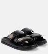 Gucci New Marmont Gg Leather Sandals In Black