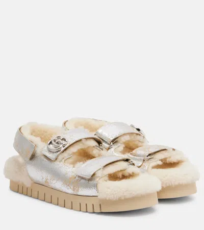 GUCCI NEW MARMONT GG LEATHER SANDALS