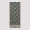 Gucci Moon Jacquard Wool Reversible Scarf In Green