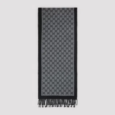 Gucci New Moon Wool Scarf In Black