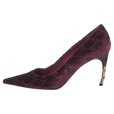Pre-owned Gucci New Rare Tom Ford For  Gg Velvet Python Bamboo Heels Pumps Sz 6.5 In Black