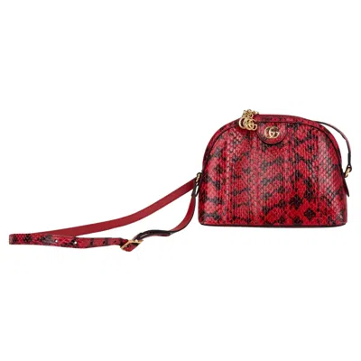 Pre-owned Gucci New Red Water Snake Cross Body Bag