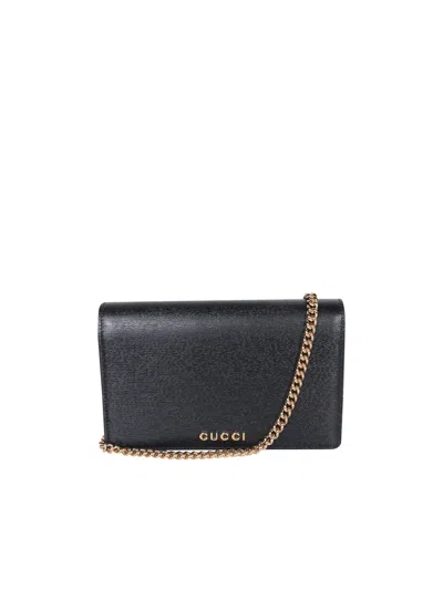 Gucci New Shangai Chain Black Wallet
