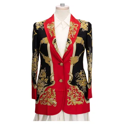 Pre-owned Gucci New Silk Twill Blazer With Tag In Red