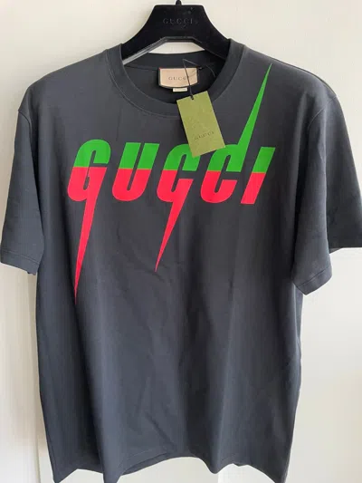 Pre-owned Gucci New Super Runway Limited Edition  Logo Tee T-shirt In Black
