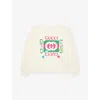 Gucci New White/mc Branded-print Cotton-jersey Sweatshirt 4-12 In White