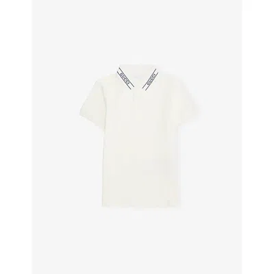 Gucci Kids' Logo-print Cotton Polo Shirt 4- In White