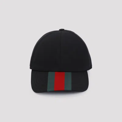 Gucci Black New Winter Web Wool Hat