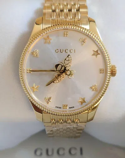 Pre-owned Gucci 【new】 Timeless Watch Bee Gold Ya1264155 Unisex Watch