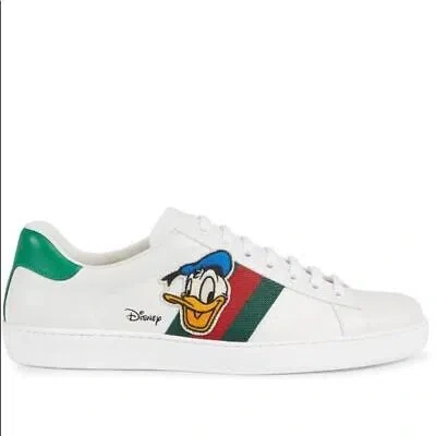 Pre-owned Gucci New Ace Disney Donald Duck Sneakers In Black