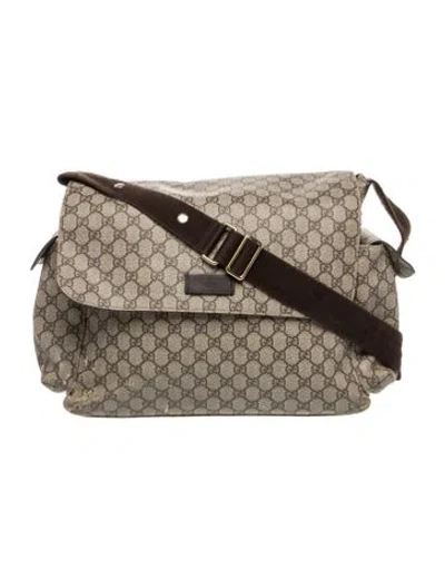 Pre-owned Gucci Babies' Nfants' Gg Supreme Diaper Bag In Brown