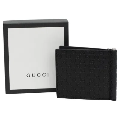 Pre-owned Gucci Nib Black Monogram Wallet W/clip