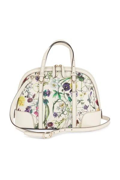 Pre-owned Gucci Nice Flora Handbag In White