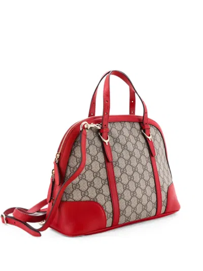 Pre-owned Gucci Nice Top Handle Bag Gg Coated Canvas Small Satchel In Brown