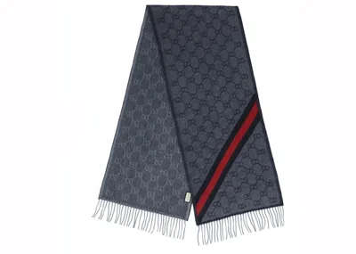 Pre-owned Gucci Nikky Scarf In Midnight Blue
