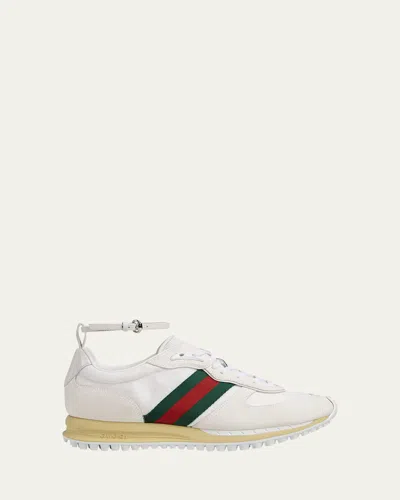 Gucci Nora Gg Ankle Strap Retro Sneakers In White