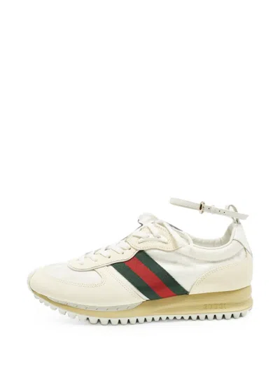 Pre-owned Gucci Nora Remotion Sneakers In White