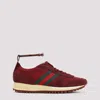 Gucci Vibrant Red Leather Sneakers In Multi