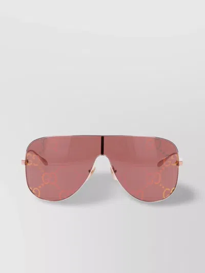 Gucci Nose Pads Rimless Design Slim Arms Tinted Lenses In Red